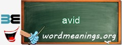 WordMeaning blackboard for avid
